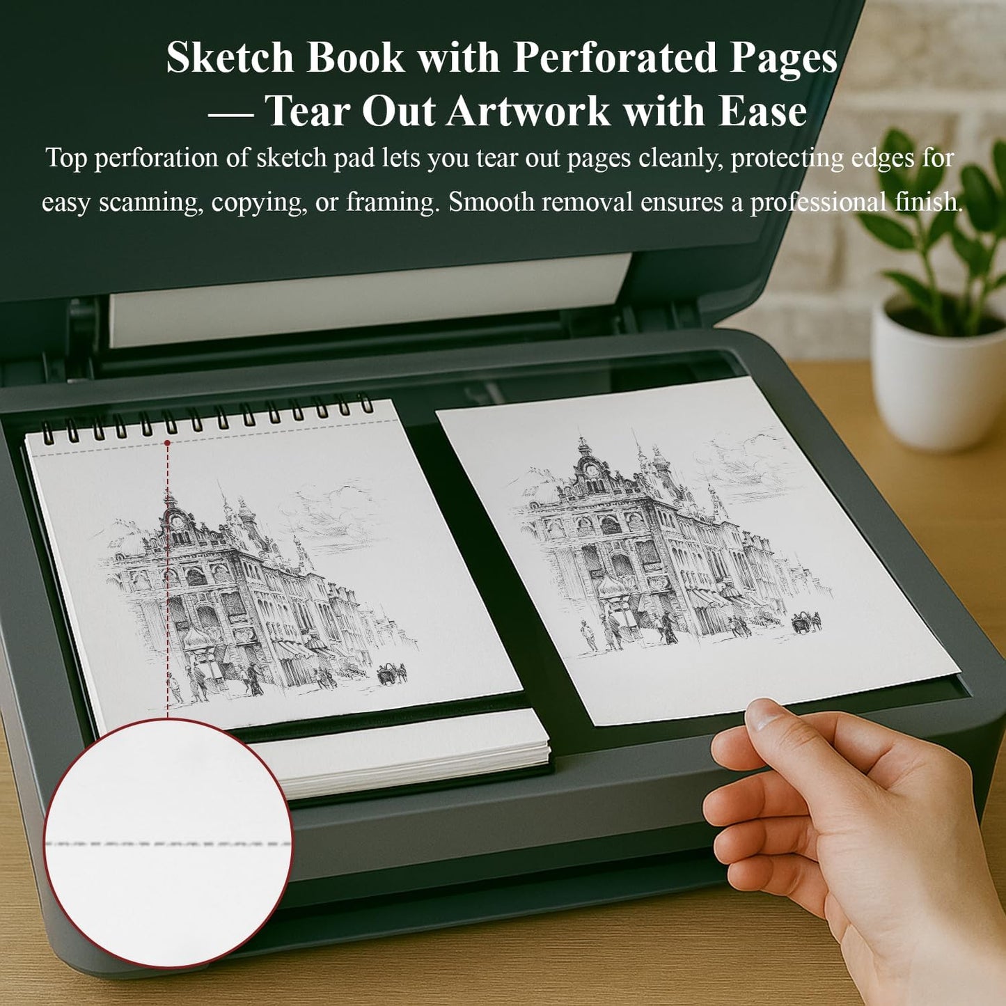 9" x 12" Sketch Book, Top Spiral Sketchbook Hardcover, 68lb (100gsm) Drawing Paper Pad & Sketch Paper, 1-Pack Sketch Pads for Drawing for Adults, Professional Art Supplies for Teens & Artist Gifts. - Crafty Corner