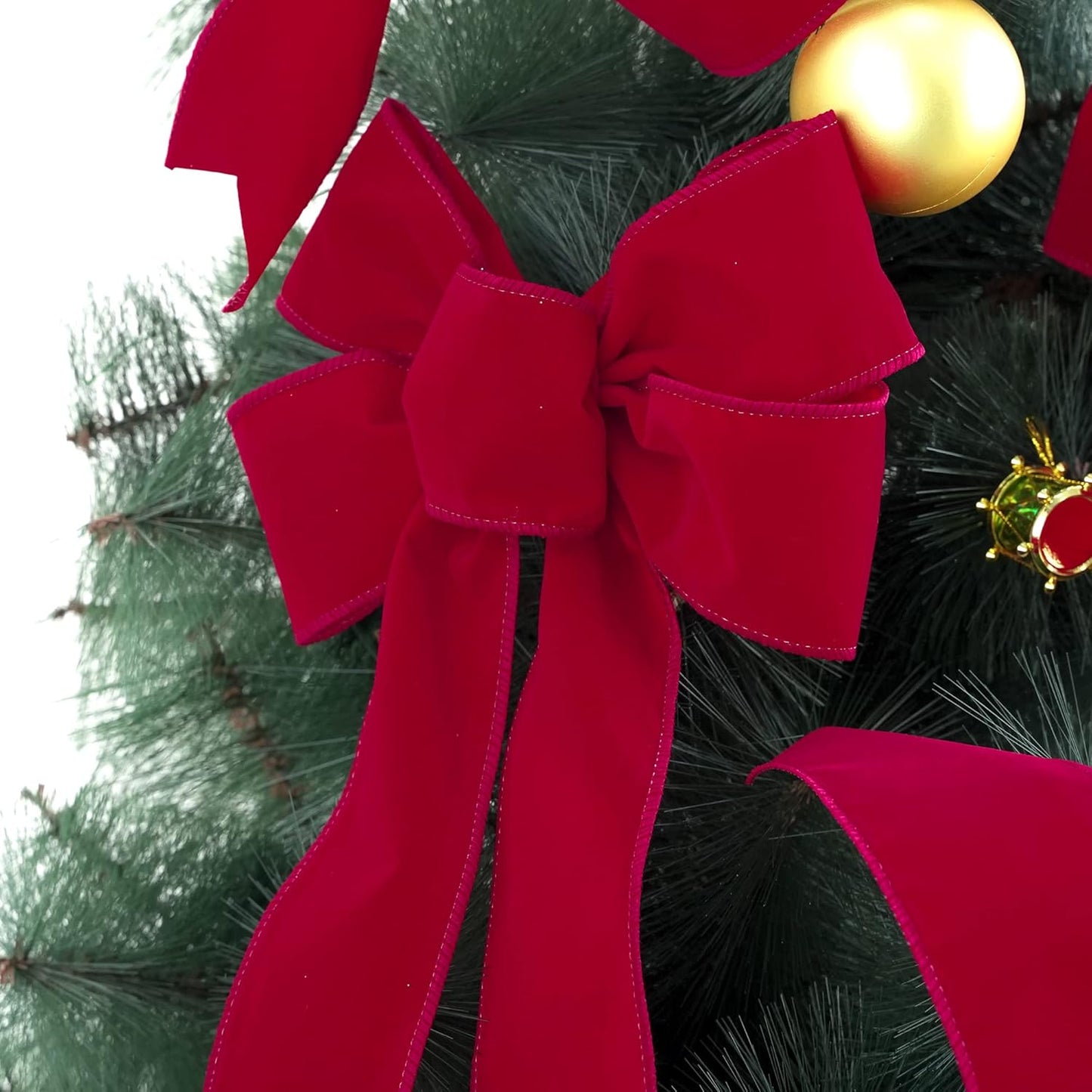 MEEDEE Red Velvet Ribbon - 2.5 Inch Wide, Wired, 25 Yards Spool - Velvet Christmas Ribbon for Tree, Wreaths, Bows - Crafty Corner