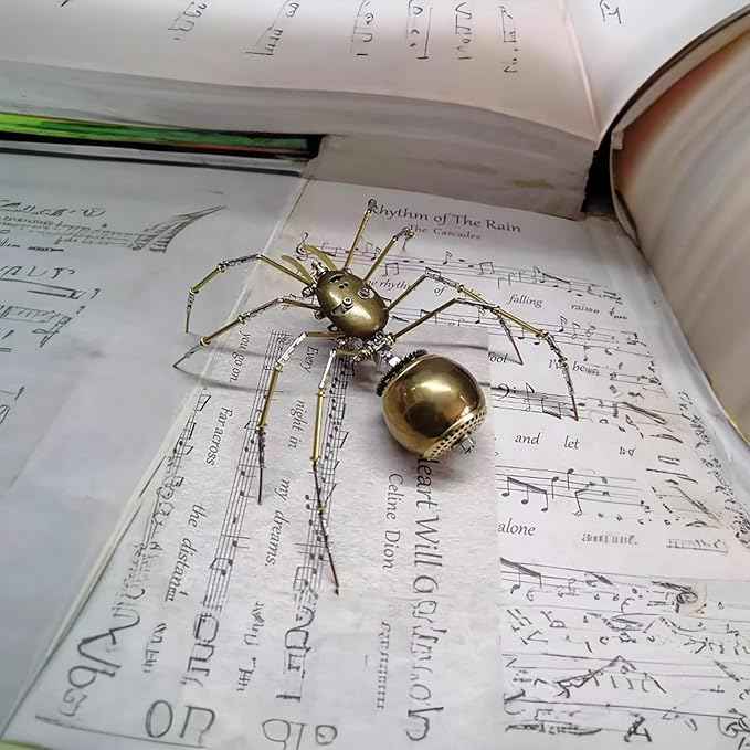3D Metal Model Kits, Steampunk Bug Mechanical Sculpture Insect DIY Projects Hobby kit Birthday Gift, (Ghost Spider)