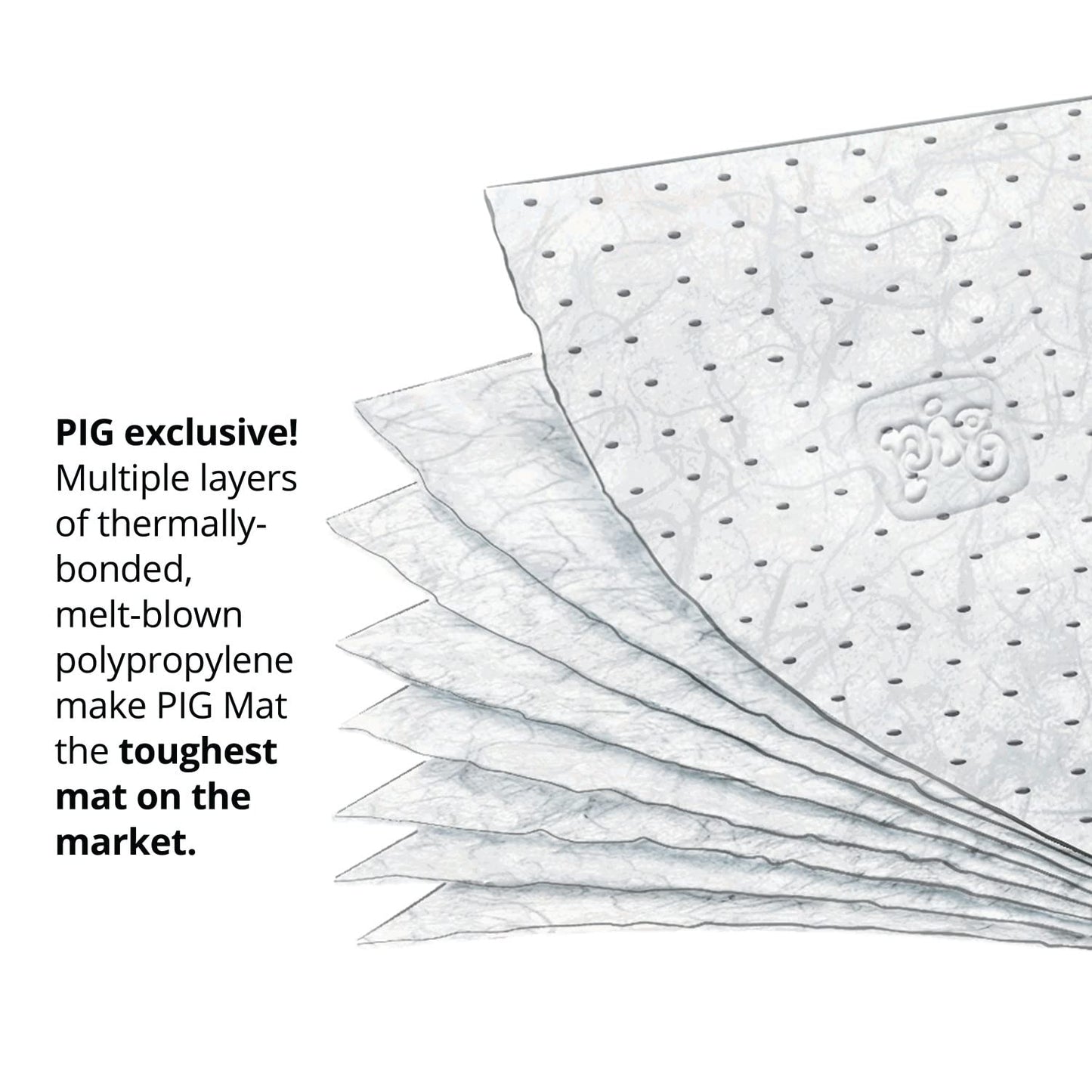 PIG Oil Absorbent Mat Pad | in Dispenser Box | Absorbs Oils & Fuels | 21 oz Absorbency Per Pad | Mediumweight | 20" L x 15" W | 100 Pads | MAT454
