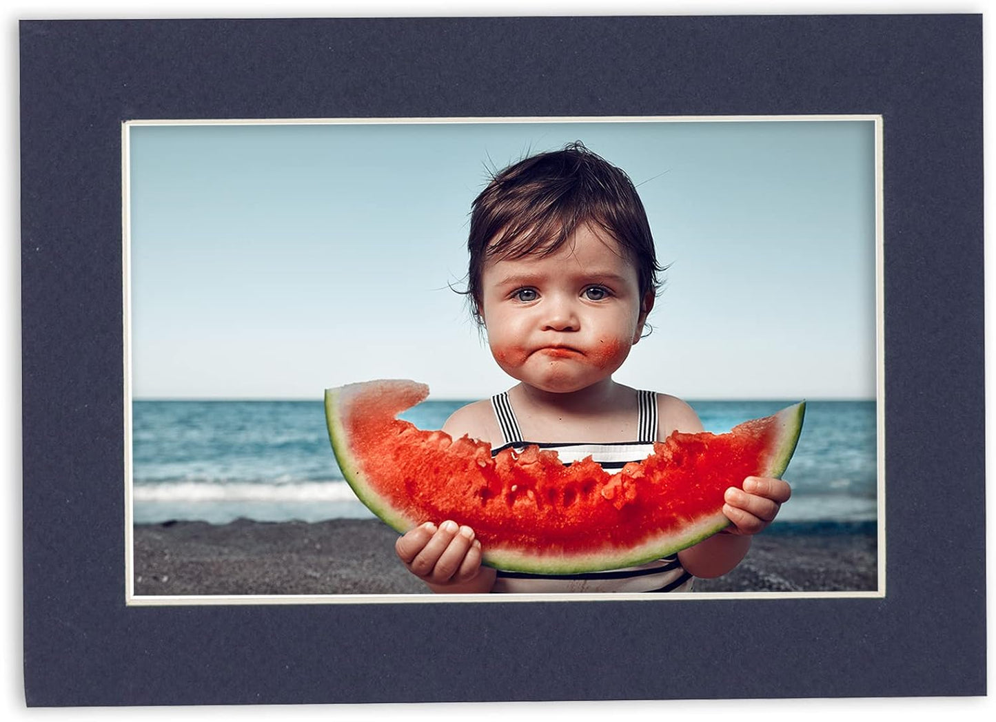 5x7 Mat for 8.5x11 Frame - Precut Mat Board Acid-Free Navy 5x7 Photo Matte Made to Fit a 8.5x11 Picture Frame, Premium Matboard for Family Photos, Show Kits, Art, Picture Framing, Pack of 100 Mats