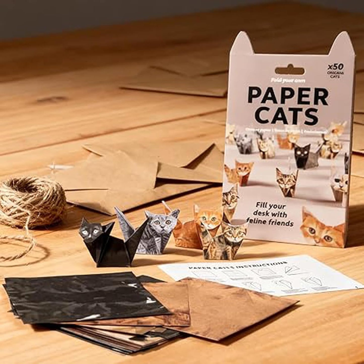 DIY Origami Paper Cats - 50 Sheets DIY Origami Paper to Fold Cute Cat Figures, Fun Craft Activity for Adults & Kids, Desk Decoration & Gift for Cat Lovers(cat) - Crafty Corner