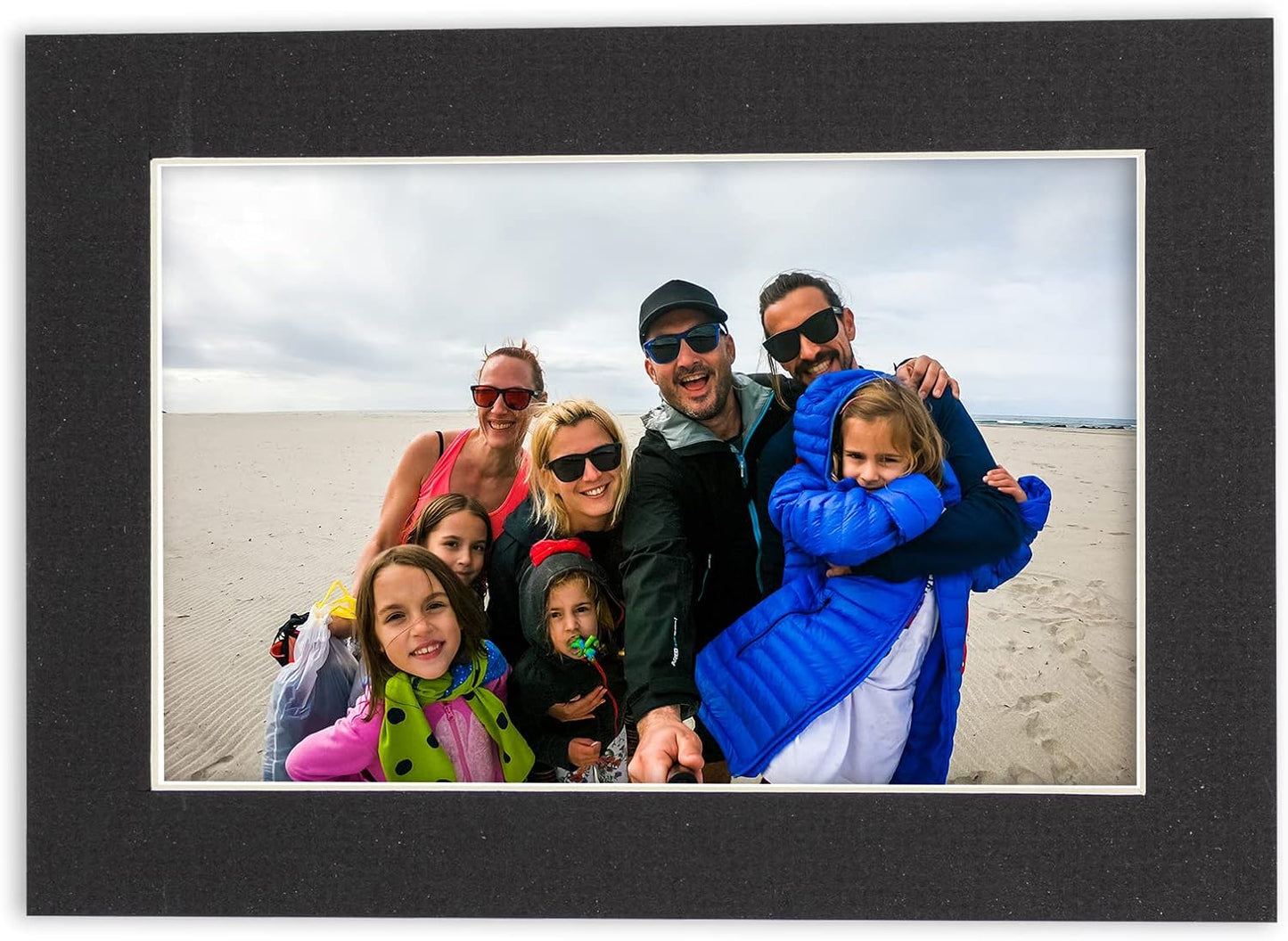 5x7 Mat for 8.5x11 Frame - Precut Mat Board Acid-Free Show Kit with Backing Board, and Clear Bags Textured Black 5x7 Photo Matte For a 8.5x11 Picture Frame Matboard for Framing, Pack of 10 Mats