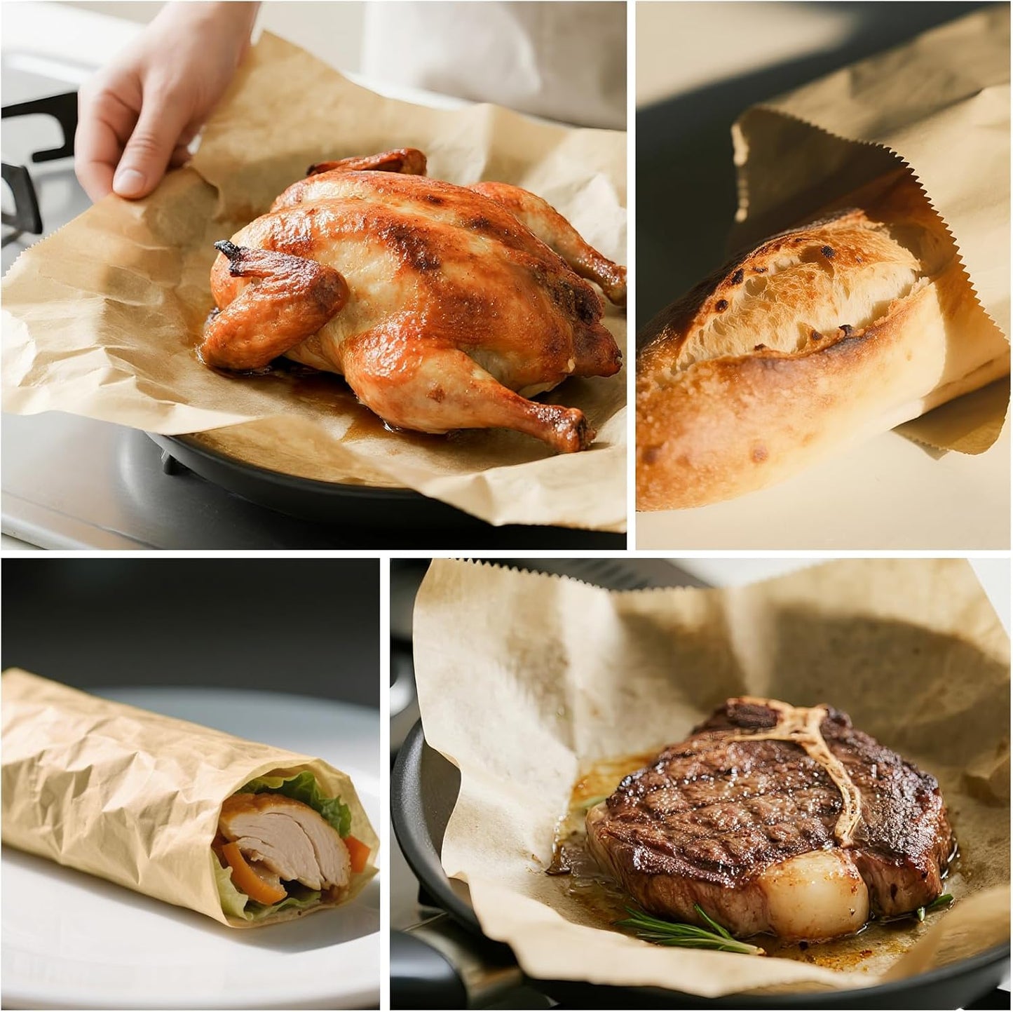 Precut POP UP Deli Paper Sheet Pack of 200, Interfolded Heavy Paper for Food Wrap and Serving (12" x 10-1/2", Kraft)