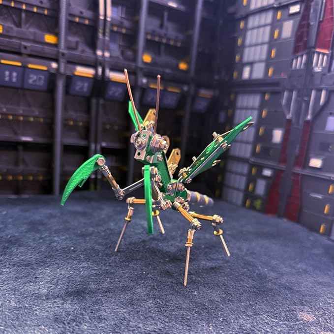 3D DIY Scythe Reaper Metal Puzzle Kits, 120PCS Mechanical Snail Metal Steampunk Insect Model Kit, Creative Collectible Display Piece for Adults
