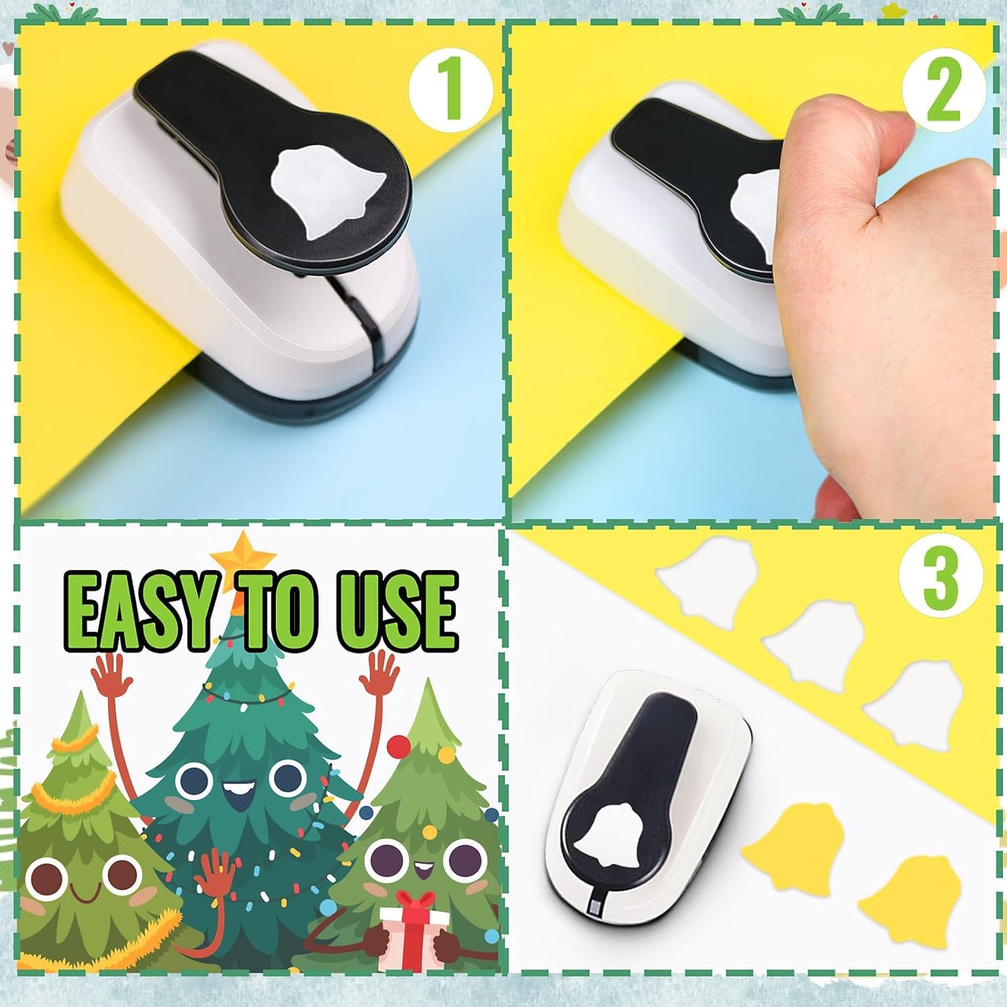Christmas Punch 1 inch, Bell Punch for Paper Crafting, Bell Shape Hole Puncher for Crafts, Paper Punches for Christmas, Crafts Puncher for Handmade Scrapbook Cards - Crafty Corner
