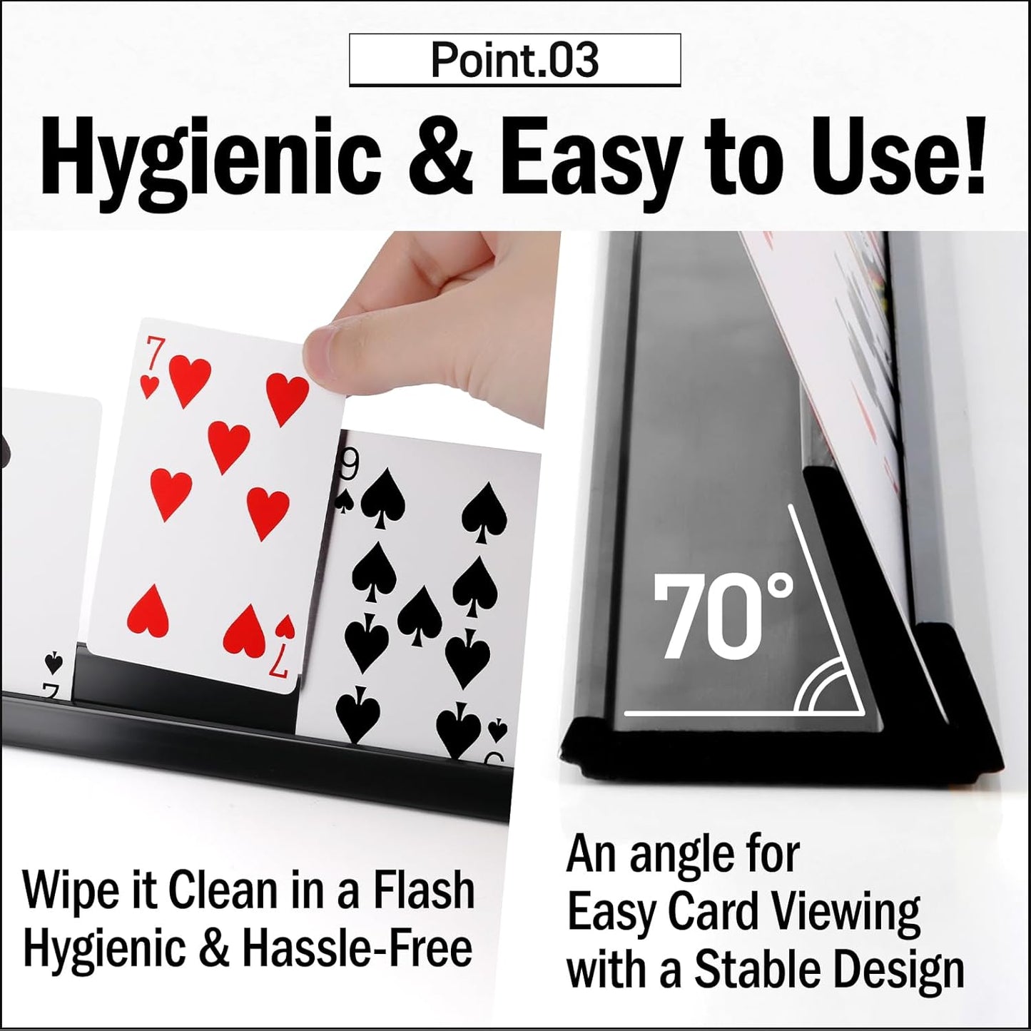 Lightweight Non-Slip Card Holder Stand – Set of 4, 13.4 Inches – Made in Japan for Card Games and TCG, Anti-Skid Base (4 Pack-White)