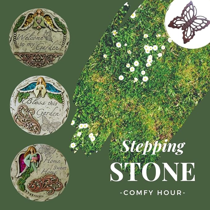 Comfy Hour 10 Inch Heart Shaped Cast Iron Garden Stepping Stone, Heavy Duty Decorative Metal Paver for Outdoor Walkway, Lawn & Yard Art Decor, Weatherproof Rustic Path Stone, Brown,