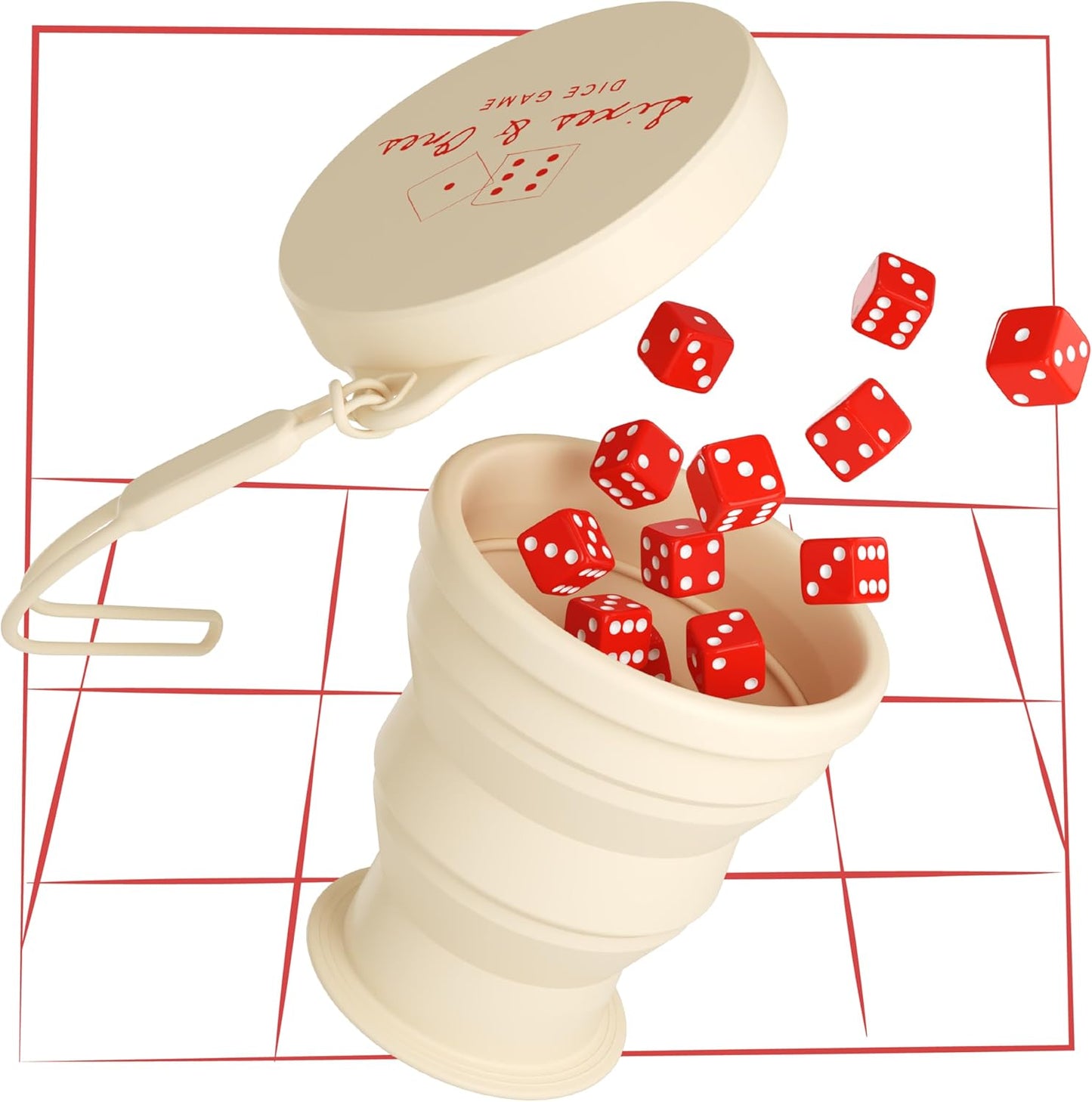 Vango Sixes & Ones Dice Game β 6 Curated Dice Games All in One, Expandable Rolling Cup to Play Anywhere β for Kids, Adults, Families, Travel, Perfect for Game Nights