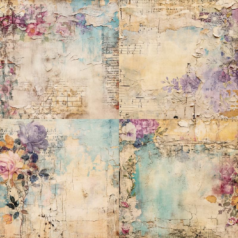 Vintage Floral Scrapbook Paper Pad Flower Patterned Paper 6×6,24 Sheets Single-Sided Scrapbooking CardStock Papers Pad for Holiday Cardmaking DIY Origami Journaling. - Crafty Corner