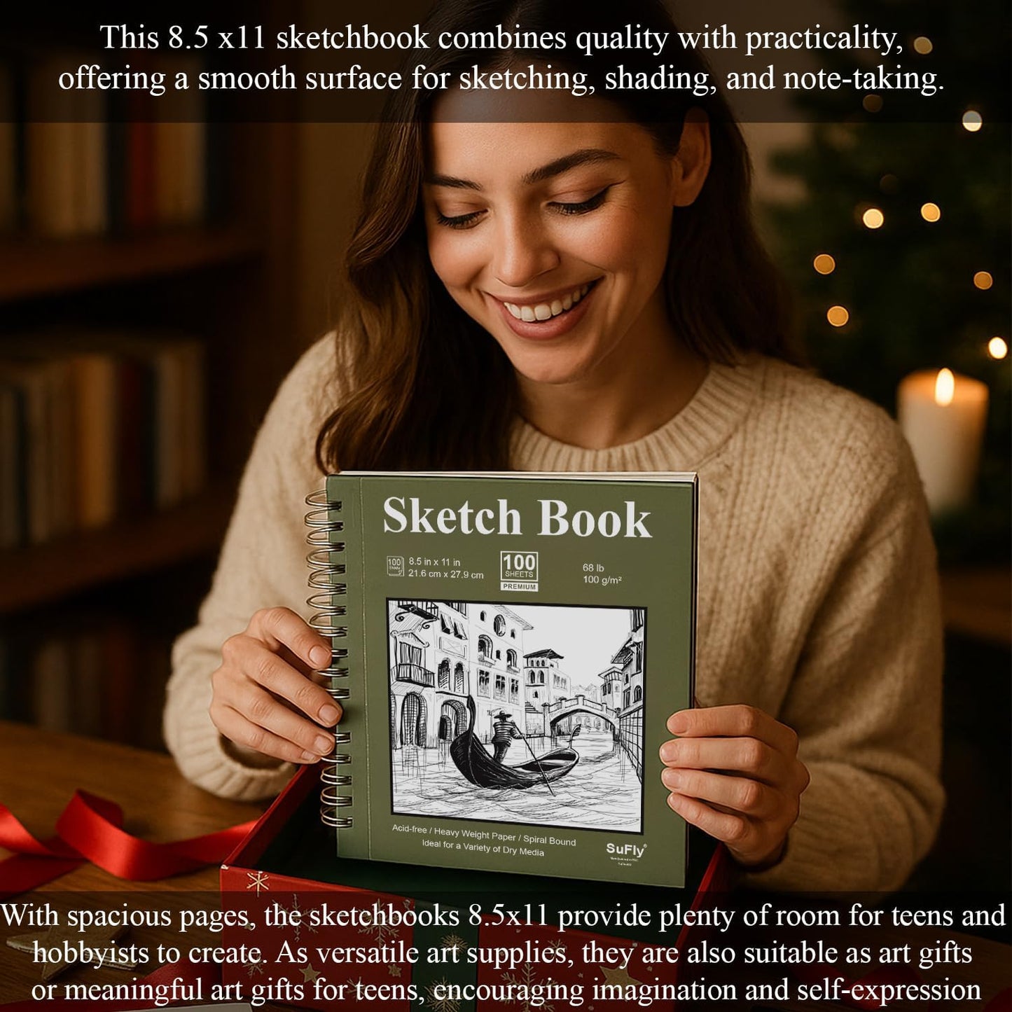 Sketch Book 8.5 x 11, Sketch Pad, Pack of 1 (68lb/100gsm), 100 Sheets Spiral Sketchbook, Acid Free Drawing Paper, Sketch Pads for Drawing for Adults, Art Paper for Drawing and Painting for Kids. - Crafty Corner