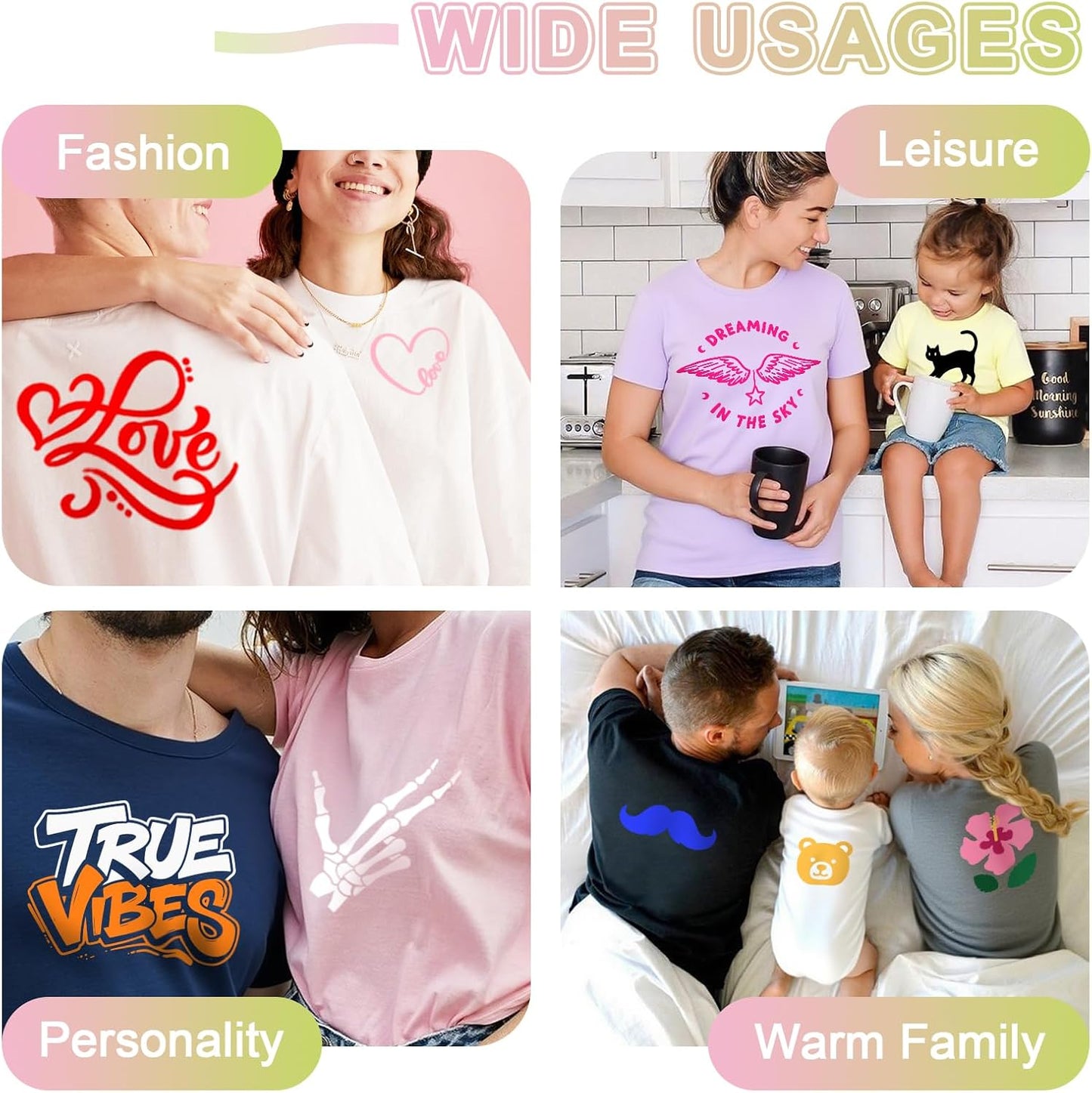 Light Purple PU Heat Transfer Vinyl, 12 Pcs 12"x10" HTV Sheets – Soft & Stretchable Iron-On Vinyl, Easy to Cut & Weed, Compatible with Cricut & Silhouette – Great for DIY Family Shirts & Crafts