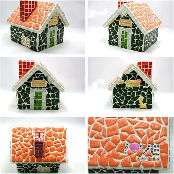 Mosaic Tiles 200g/7.05oz(Approx. 155-170pcs) Porcelain Mosaic Tiles 1-2.5cm 0.4mm Thickness Ceramic Mosaic Stones DIY Mosaic Craft Material(Light Pink)