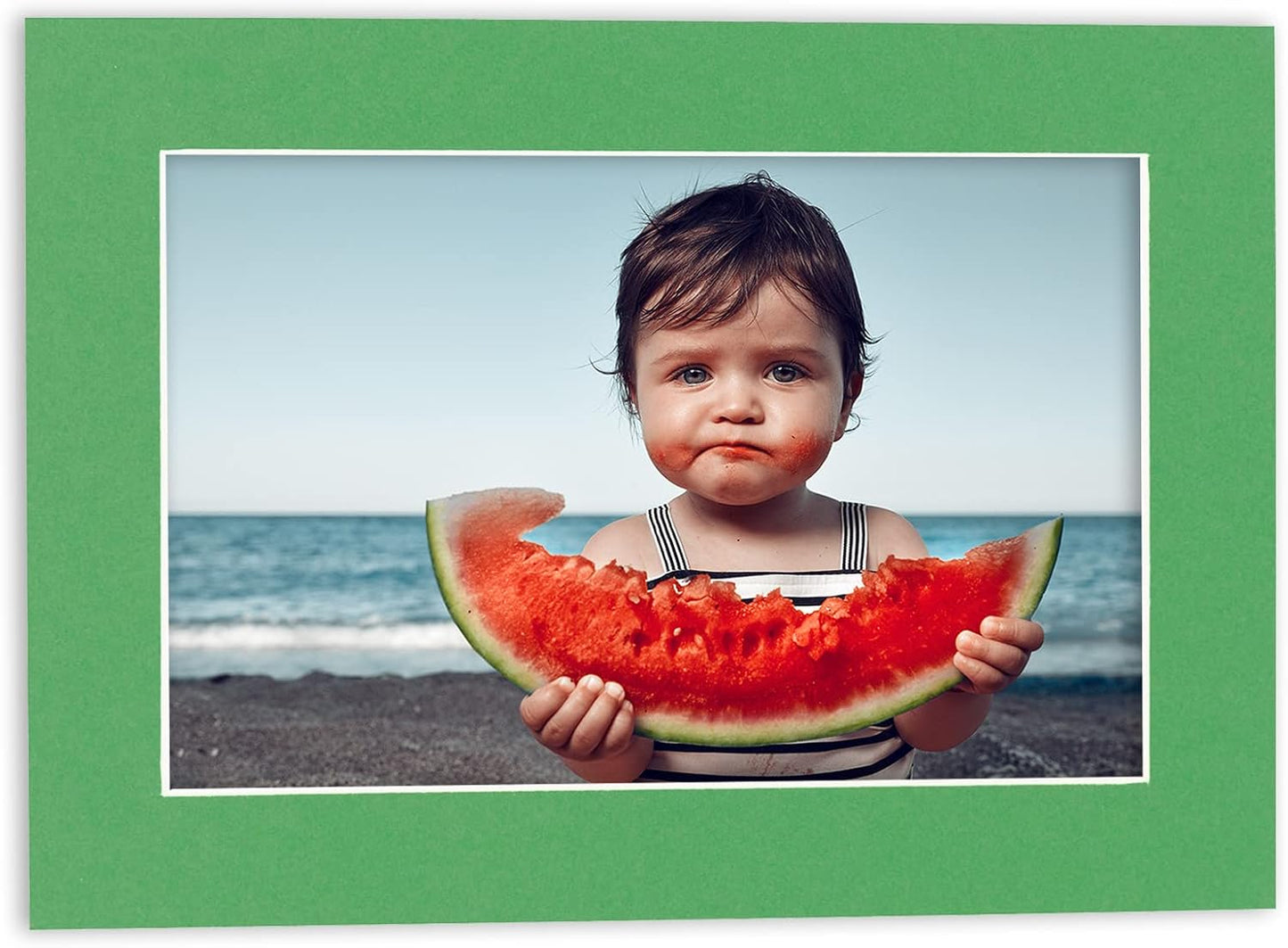 11x14 Mat for 8.5x11 Photo - Precut Bright Green Picture Matboard for Frames Measuring 11 x 14 Inches - Bevel Cut Matte to Display Art Measuring 8.5 x 11 Inches - Acid Free Pack of TEN MATS