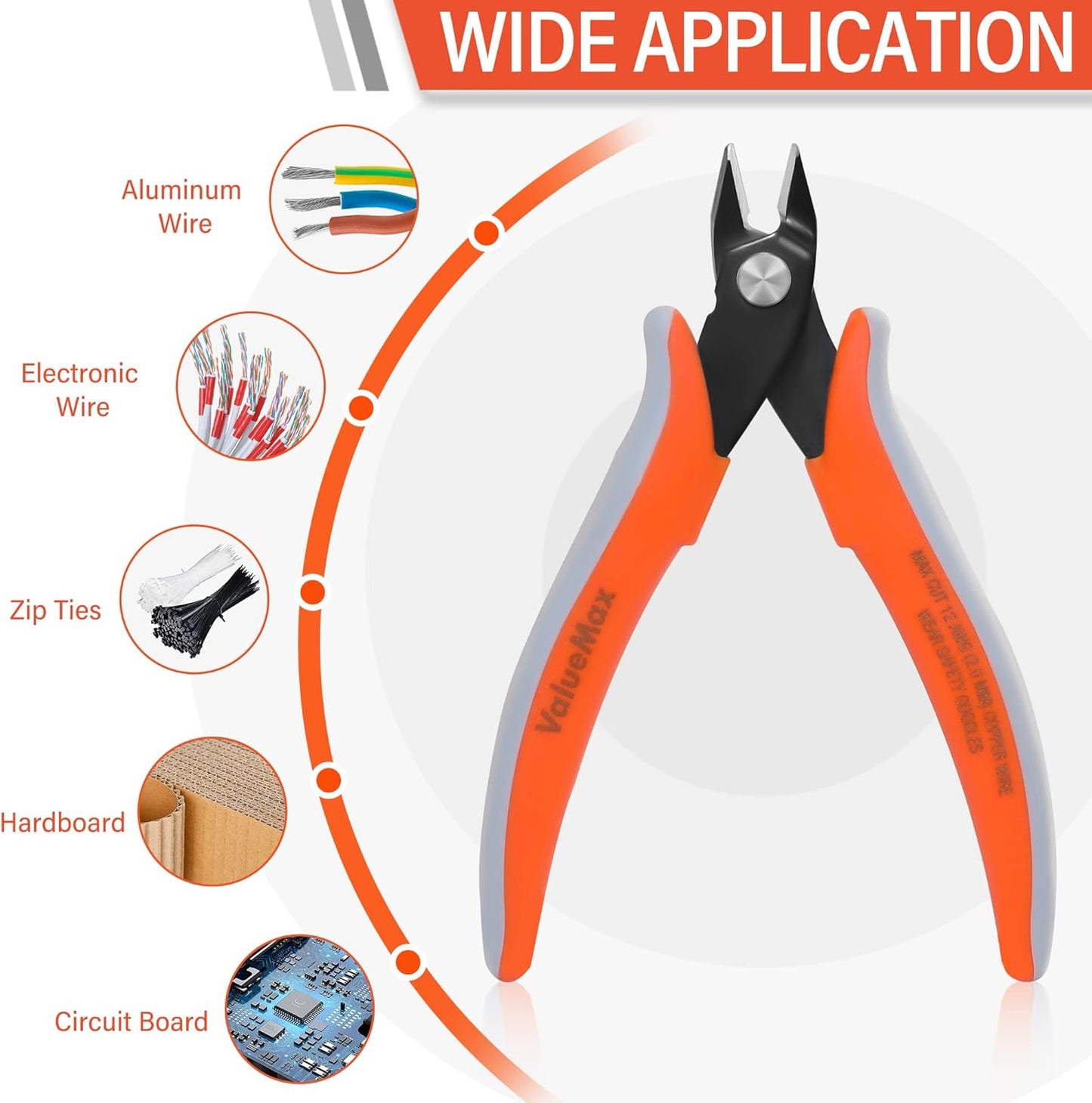 ValueMax Flush Wire Cutters, 3 Pack 5 Inch Precision Micro Cutter Anti-Slip Flush Cut Pliers, Diagonal Side Cutters for Electronics, Aluminum, Jewelry, 3D Printing, and Soft Copper Wire - Crafty Corner