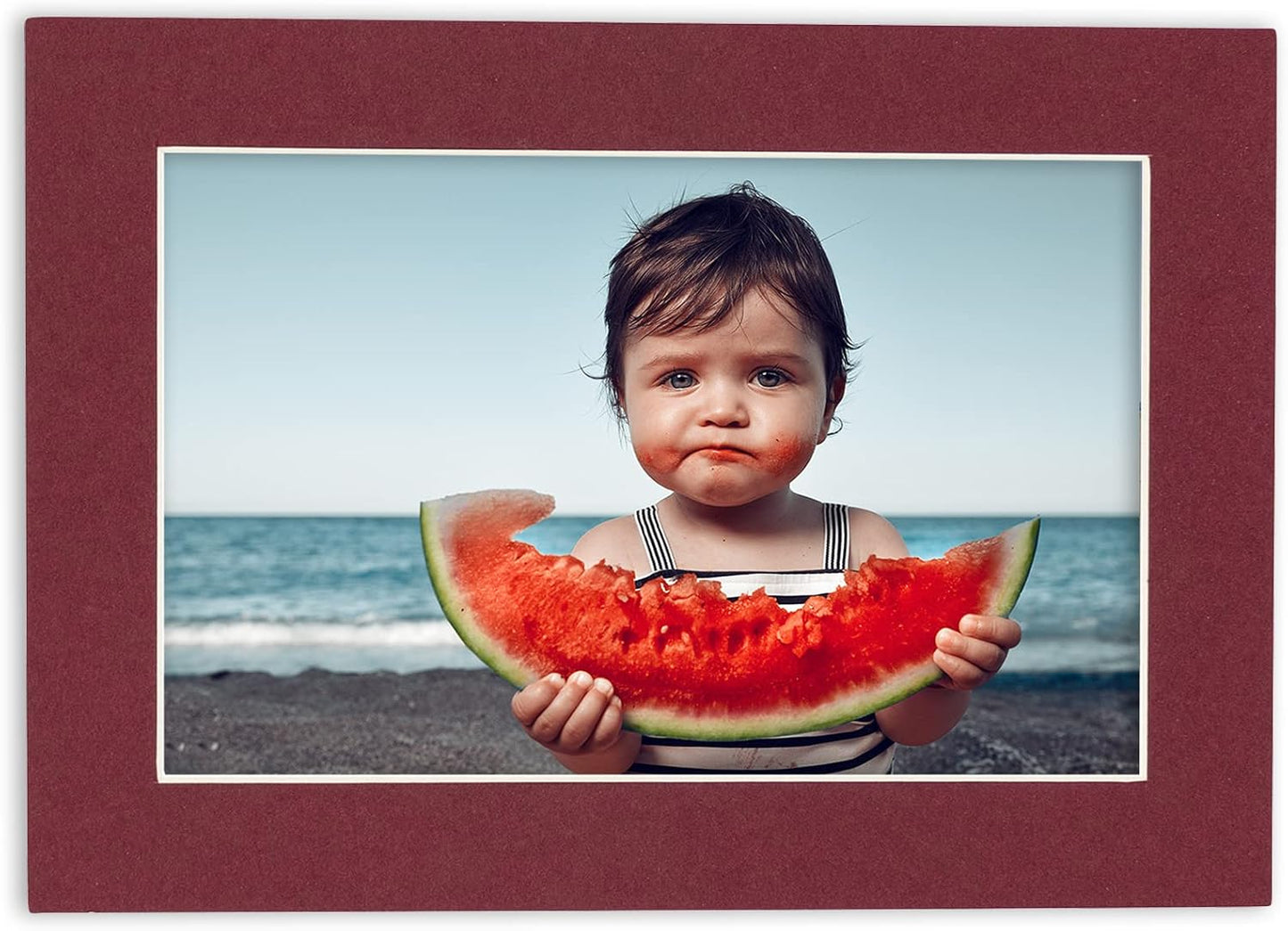 Poster Palooza 11x14 Mat for 8.5x11 Photo - Precut Maroon Picture Matboard for Frames Measuring 11 x 14 Inches - Bevel Cut Matte to Display Art Measuring 8.5 x 11 Inches - Acid Free Pack of TEN MATS