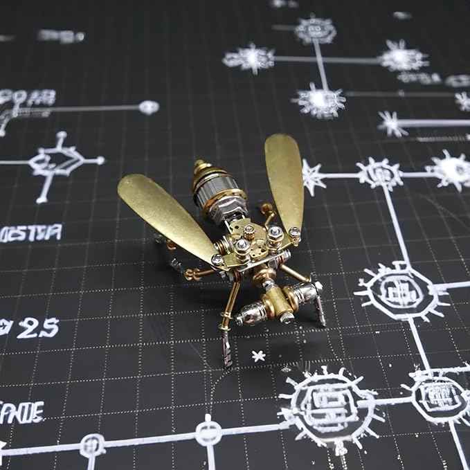 3D Steampunk Metal Fruit Fly Model Kit โ DIY Mechanical Brass Insect Puzzle for Adults, Retro Collectible Assembly Craft, Unique Home Office Decoration Gift (Fruit Fly)