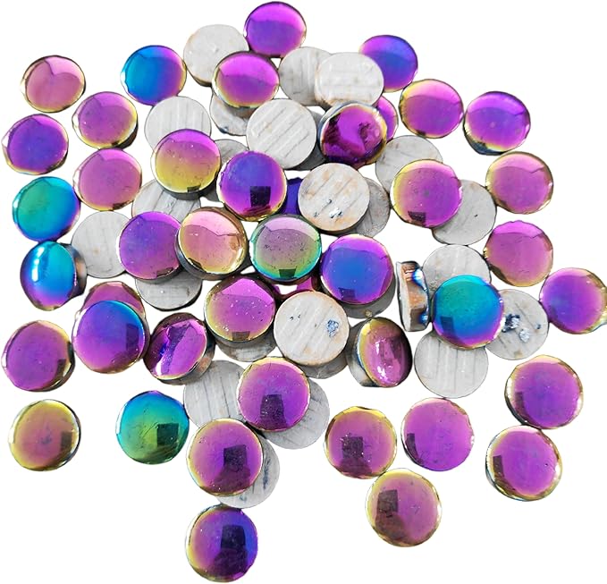 500g/1.1lb Round Ceramics Mosaic Tiles,120PCS DIY Making Creative Ceramic Mosaic Tiles for DIY Craft Plates Flowerpots Vases Cups Mosaic Making Supplies (0.78 inch Rainbow Round)