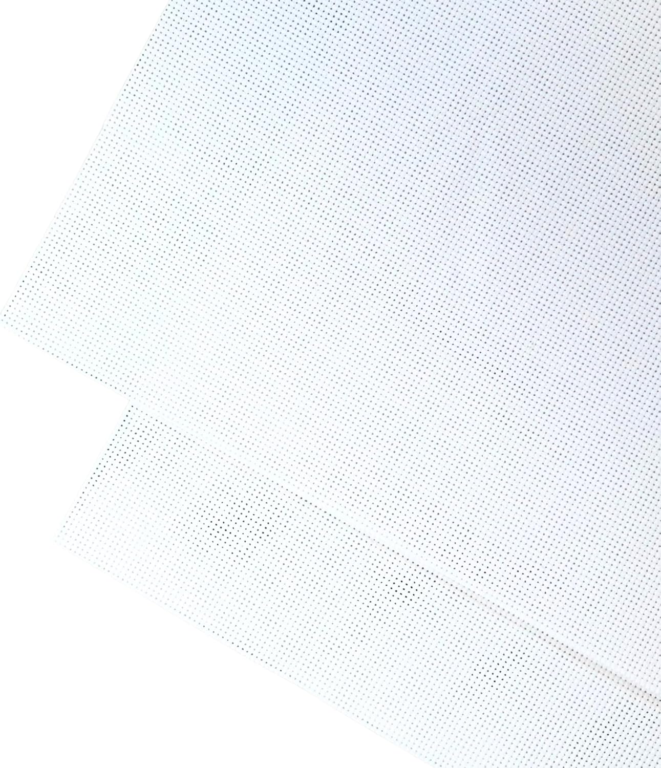 2 Sheets of White 11 Count Aida Cloth – 21 x 21 Inch Pre-Cut Fabric Squares – Cross Stitch Fabric – 100% Cotton – Ideal for Needlework & Embroidery – The Knotty Unicorn