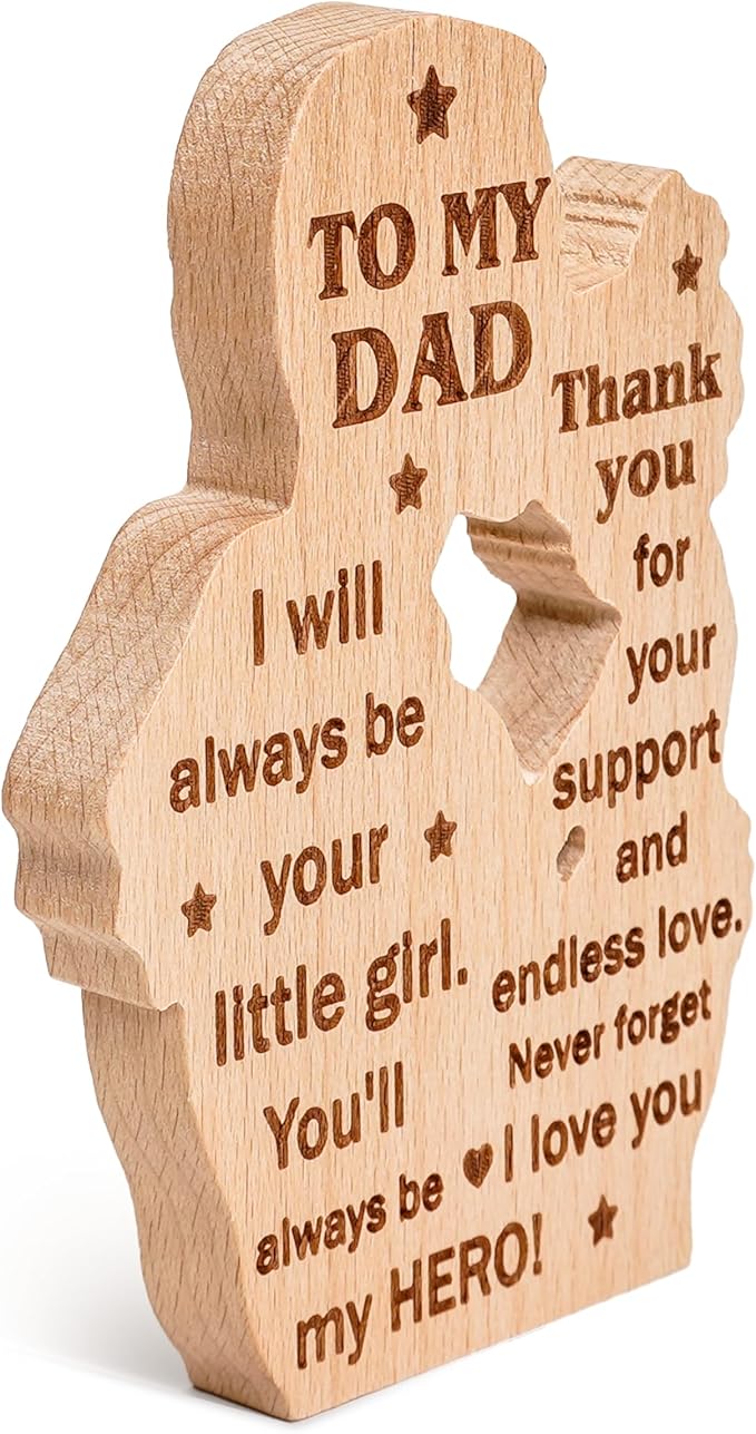 To my dad from daughter wooden plaque, best dad ever gifts, father's day present ideas, Daddy Papa Pop Old Man wood sign decor, thank you gifts for men, meaningful family keepsake display home