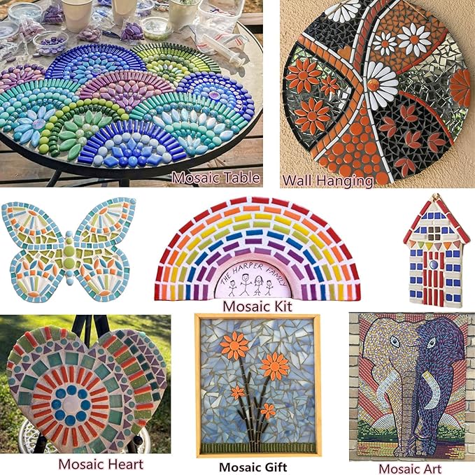 Youway Style Mosaic Tiles for Crafts Bulk,200g Green Colors Mosaic Glass Pieces,Strips Shapes Glass Tiles for DIY Crafts Art,Mosaic Supplies and Mosaic Projects (Multi-Green)