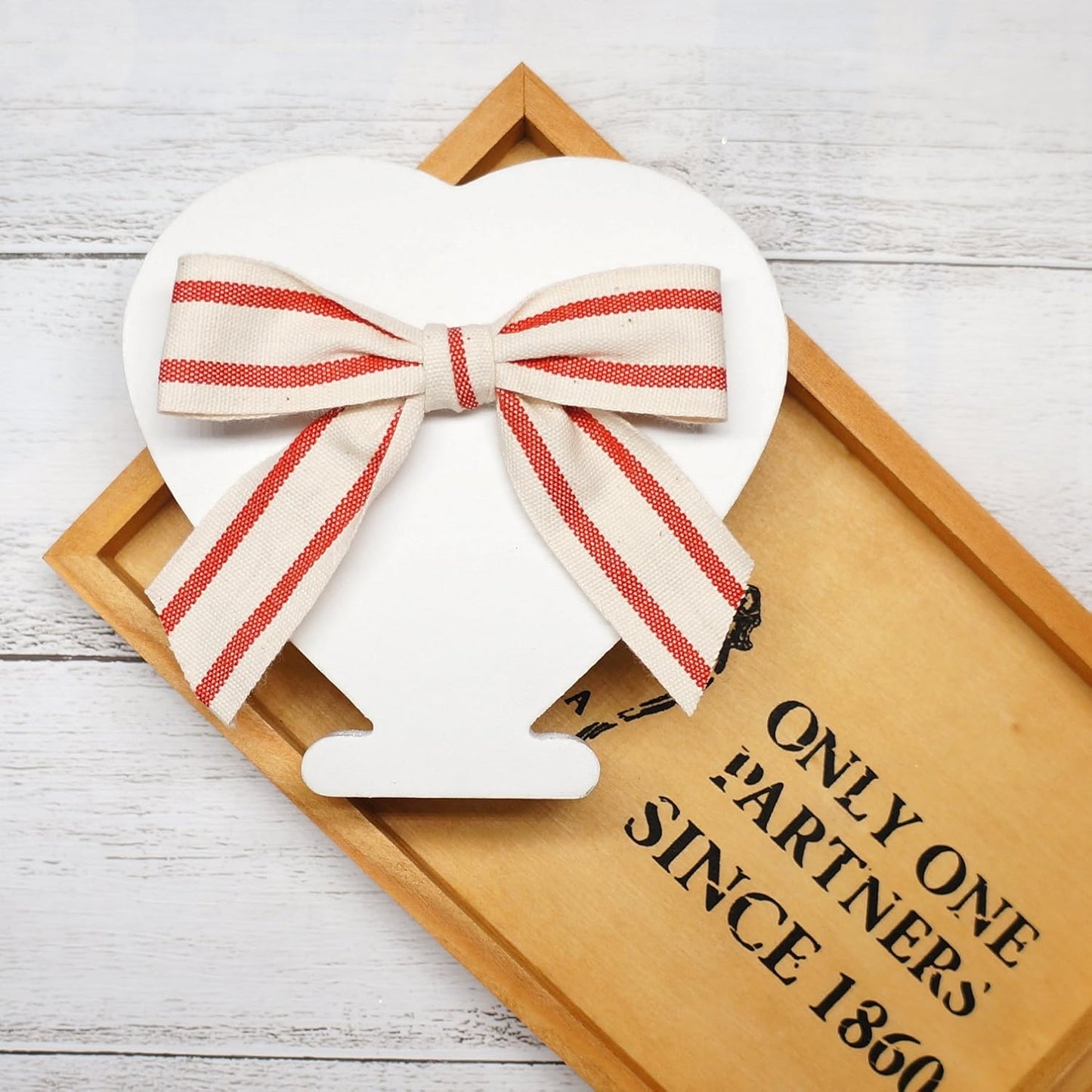 CT CRAFT LLC Ivory Cotton Red Stripes Ribbon 1" x 10 Yards for Home Décor Gift Present Wrapping DIY Crafts Birthday Wedding Bouquet Christmas - Crafty Corner