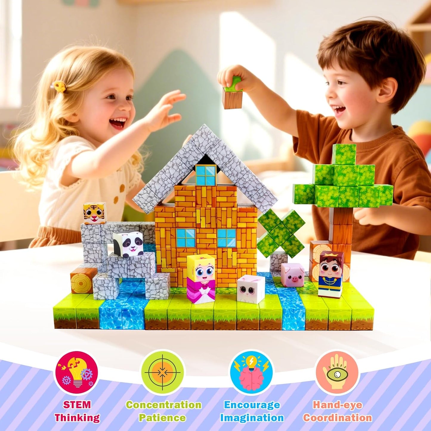 100PCS Magnetic Building Blocks for Kids: 1" Magnetic Cubes, Magnet Building Blocks for Kids Ages 8-12, Pixy Blocks STEM Toys for Boys & Girls,Christmas Birthday Gifts for Toddler Ages 3+ - Crafty Corner