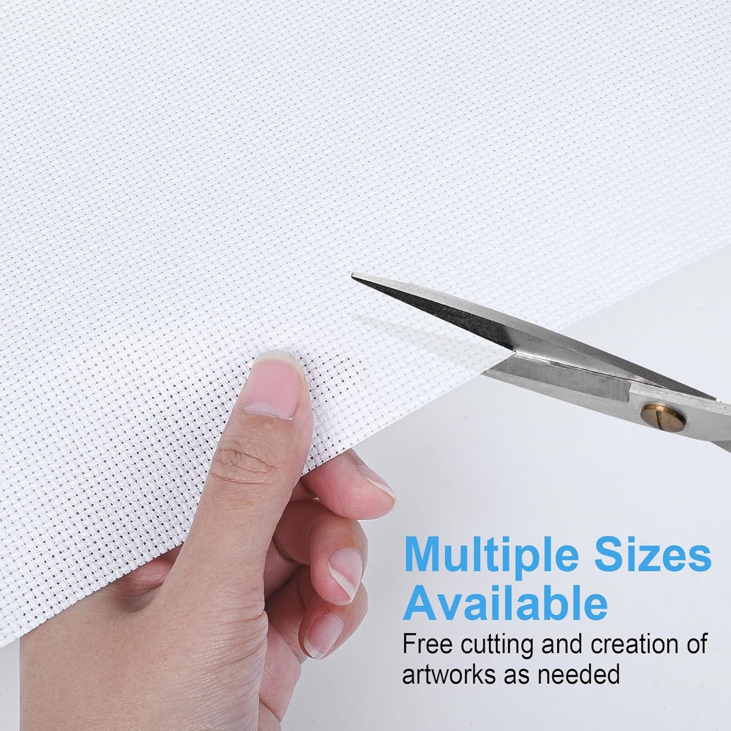 MYFAMIREA 16PCS Cross Stitch Fabric, 4 Sizes White Aida Cloth 14 Count Craft Embroidery Cloth Classic Reserve Cross Stitch for Home DIY Handmade Needlework Embroidery Decoration, 5.9 to 11.8 inch