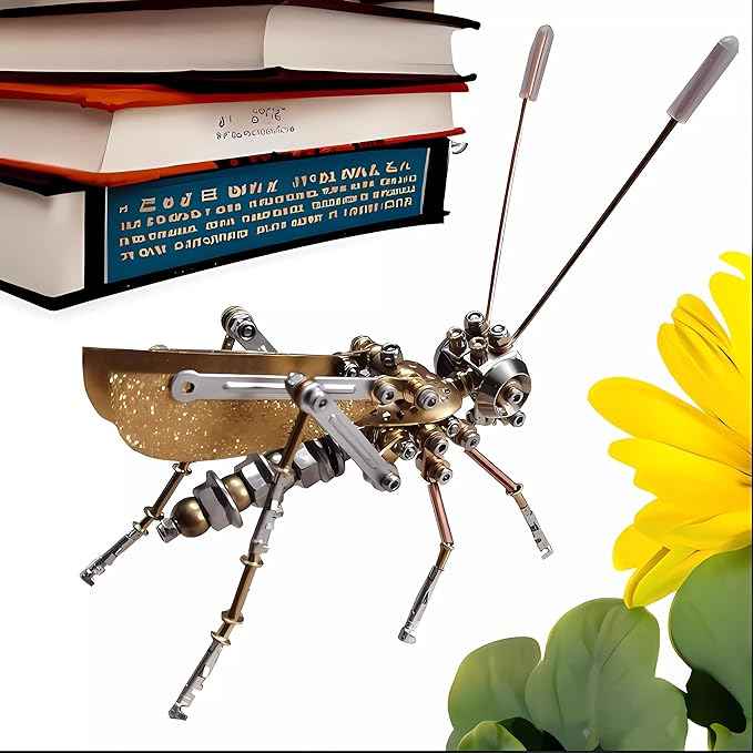 Mechanical Metal DIY 3D Insect Cricke Model Brass Puzzle Kits Puzzle for Adults, Steampunk Electric Mechanical, Assembly DIY Gift Craft Hobby for Men Christmas Decorations(Cricket)