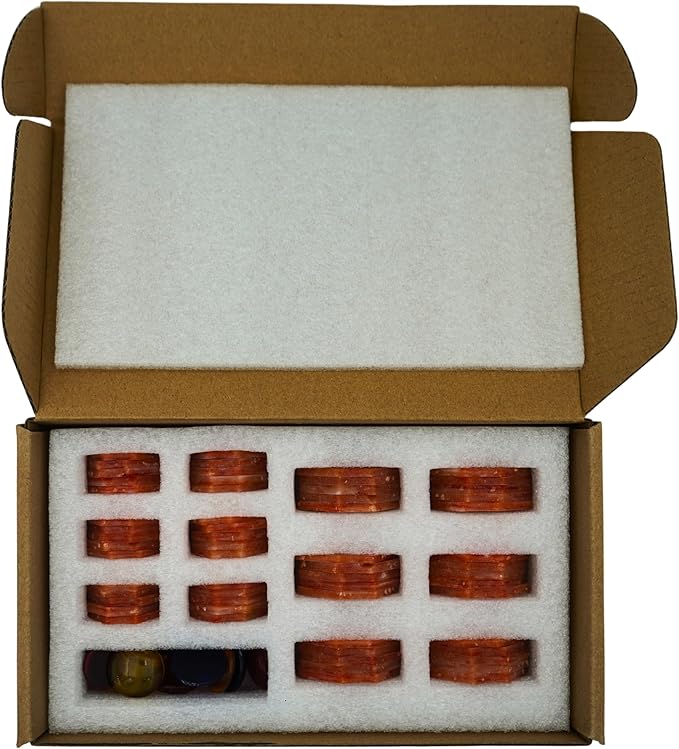Yuvori Iridescent Flower Mosaic Tiles β 12pcs Mixed Sizes, 5-Petal Iridescent Mica Flowers with Center Beads for DIY Mosaic Art, Fairy Garden, Home Craft, Outdoor Decor (Iridescent Orange)