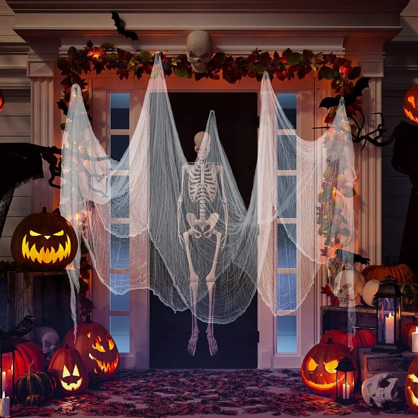 Boao Halloween Cheese cloth 39.37 x 393.7 Inch White Cheesecloth Roll for Crafts Large Cotton Muslin Gauze Fabric for Halloween Outdoor & Indoor Spooky Decoration