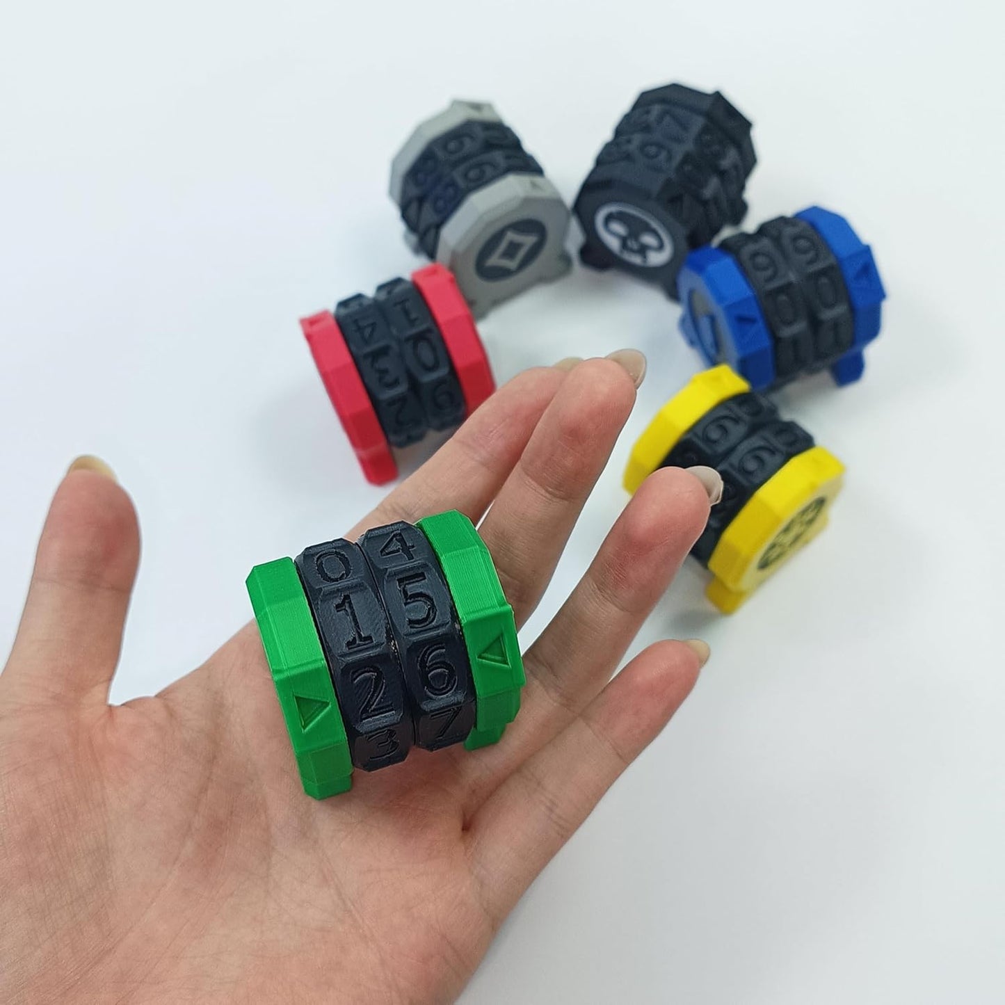 6PCS MTG Life Counter Set, 6 Terrain Types, 1.3 inch Gaming Tokens, Multi-Color