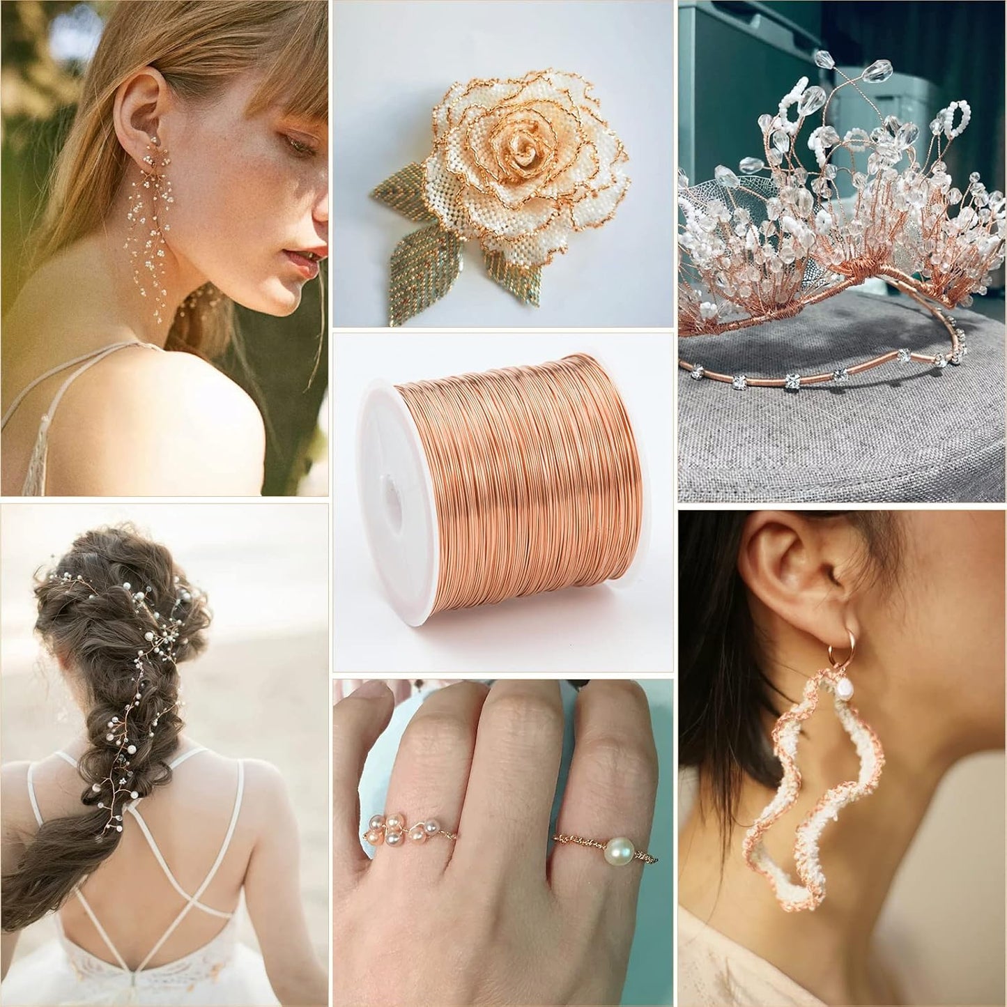 Cadikez 26 Gauge Rose Gold Plated Brass Jewelry Making Wire 100M/0.4mm Soft Metal Wire Bulk for Jewelry Making - Crafty Corner