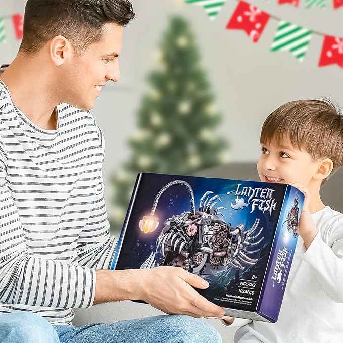 Mechanical Fish Building Sets,Ocean Animal Collection Toy,Adults Home or Office Decor,STEM Building Gift for Teens Boys and Girls 8-14 (1038PCS)