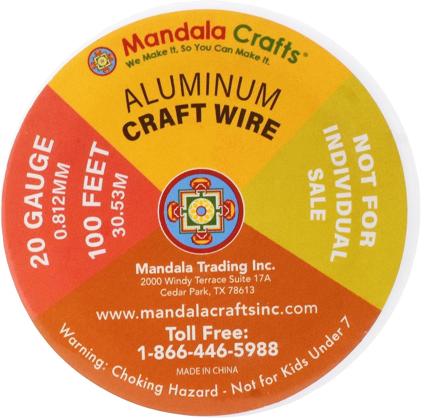 Mandala Crafts 20 Gauge Anodized Aluminum Craft Wire for Jewelry Making - 400 FT Colored Flexible Pastel Wire - Bendable for Bonsai Armature Crafting Sculpting - Crafty Corner