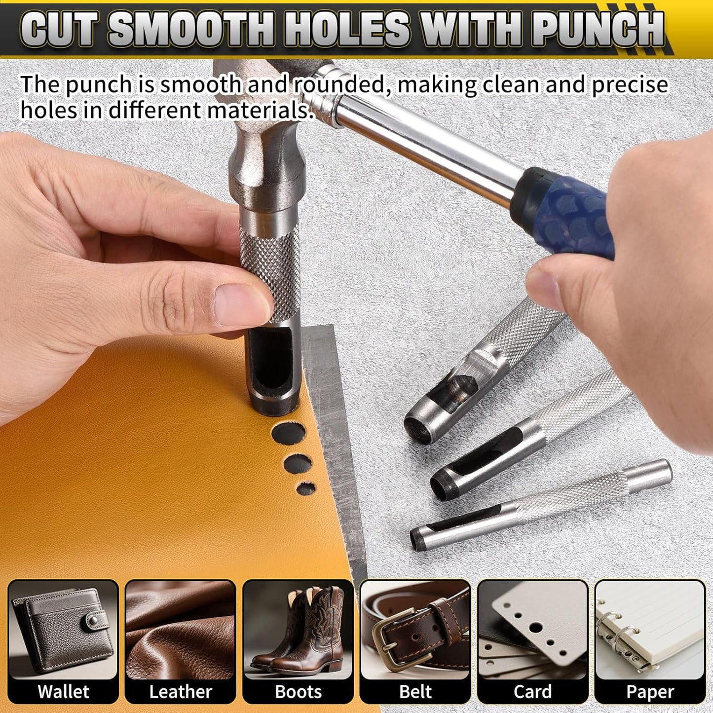 WorkBless 36PCS Metal Stamping Kit, 5/16" (8mm) Steel Number and Letter Punch Set, Include A-Z Alphabet, Number 0-8, & Symbol, Stamping Tool for Imprinting Plastic, Wood, Leather, Jewelry