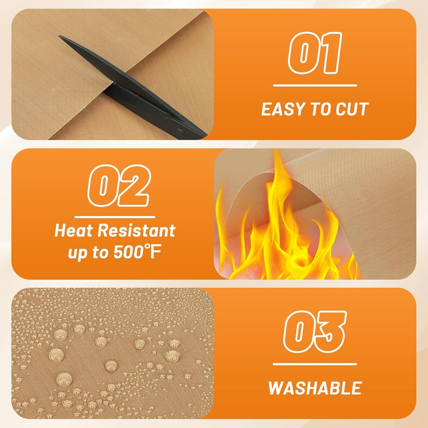 Svaldo Teflon Sheets for Heat Press, 3 Pack, 16x20 Heat Press Paper for T Shirts, Hat, Reusable Non Stick PTFE Teflon Sheet, Iron Transfer Paper for Sublimation Machine, Craft & Baking