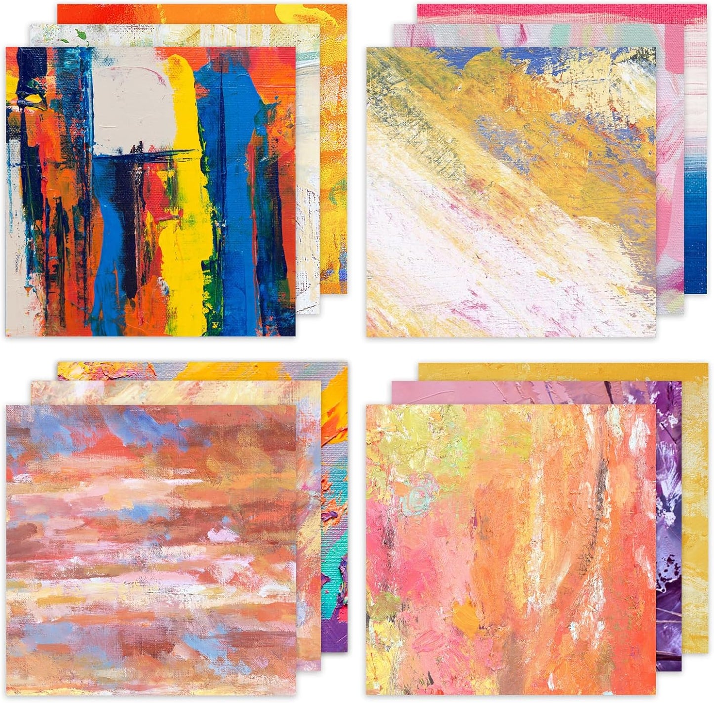 24 Sheets 12 Designs Scrapbook Paper Pad,6"×6” Single-Sided Decopodge Craft Cardstock Paper,Christmas Scrapbooking DIY Decorative Background Cardmaking Supplies.Oil Painting - Crafty Corner