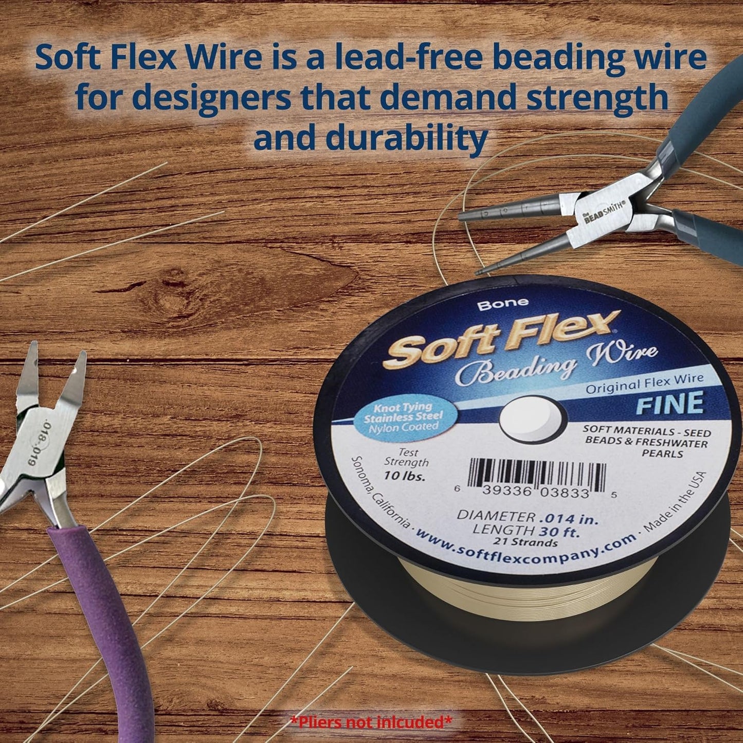 Soft Flex 21 Strand Beading Wire - Fine 0.14 Diameter - 30 Feet Design Wire - Crafty Corner