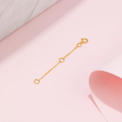 18K 750 Real Yellow Gold Extender for Necklace Bracelet Anklet Extenders for Jewelry Gold Extension for Women Men Durable Adjustable Chain Accessories 1.97Inch