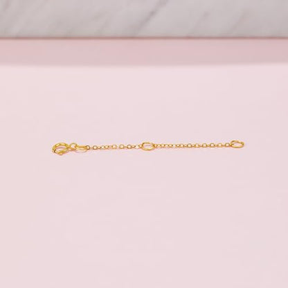 18K 750 Real Yellow Gold Extender for Necklace Bracelet Anklet Extenders for Jewelry Gold Extension for Women Men Durable Adjustable Chain Accessories 1.97Inch