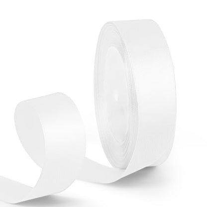 1 Inch 25 Yards Satin Ribbon White