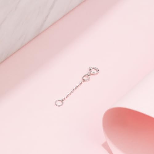 18K 750 Real White Gold Extender for Necklace Bracelet Anklet Extenders for Jewelry Gold Extension for Women Men Durable Adjustable Chain Accessories 0.98Inch