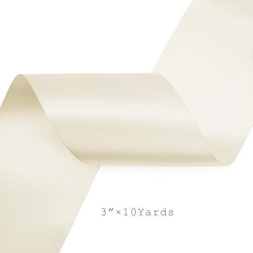 Ivory Satin Ribbon 3 Inch x 10 Yards Double Faced
