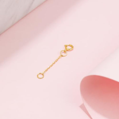 18K 750 Real Yellow Gold Extender for Necklace Bracelet Anklet Extenders for Jewelry Gold Extension for Women Men Durable Adjustable Chain Accessories 0.98Inch