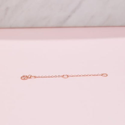 18K 750 Real Rose Gold Extender for Necklace Bracelet Anklet Extenders for Jewelry Gold Extension for Women Men Durable Adjustable Chain Accessories 1.97Inch