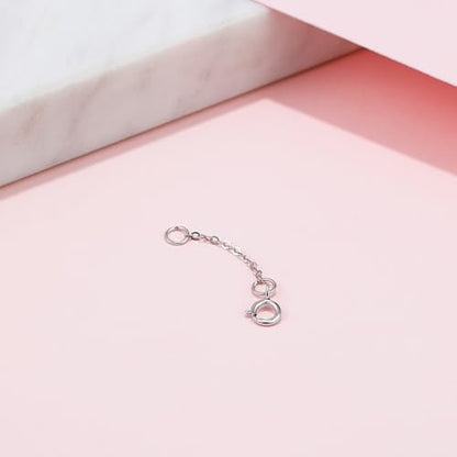 18K 750 Real White Gold Extender for Necklace Bracelet Anklet Extenders for Jewelry Gold Extension for Women Men Durable Adjustable Chain Accessories 0.98Inch