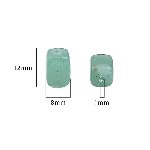 Natural Green Aventurine Cuboid Stone Loose Semi Gemstone Beads for Jewelry Making 8mmx12mm 38cm (33 Count)