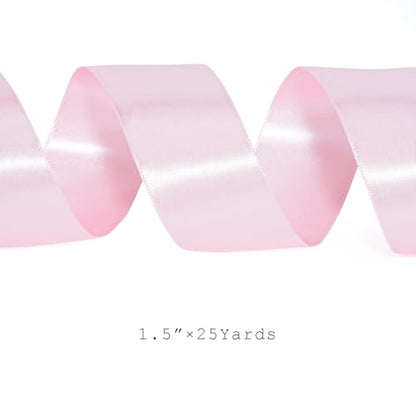 Pink Satin Ribbon 1.5 Inch 25 Yards