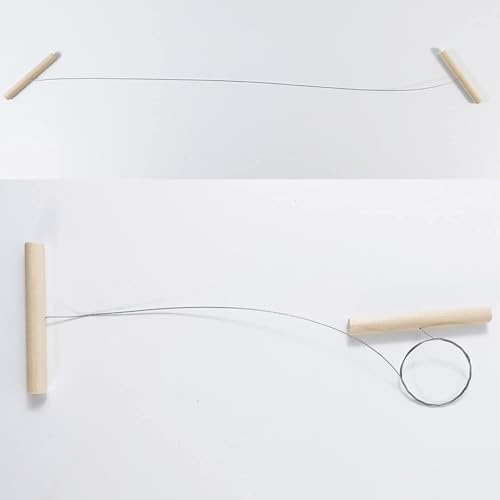 12Pcs Wire Clay Cutter with Wood Handle Easy to Use Steel Wire Cutting Tools for Cheese Plasticine Dough Mud Line Pottery Clay Ceramic Art Sculpture Cutting Cutting Pottery Tools Supplies